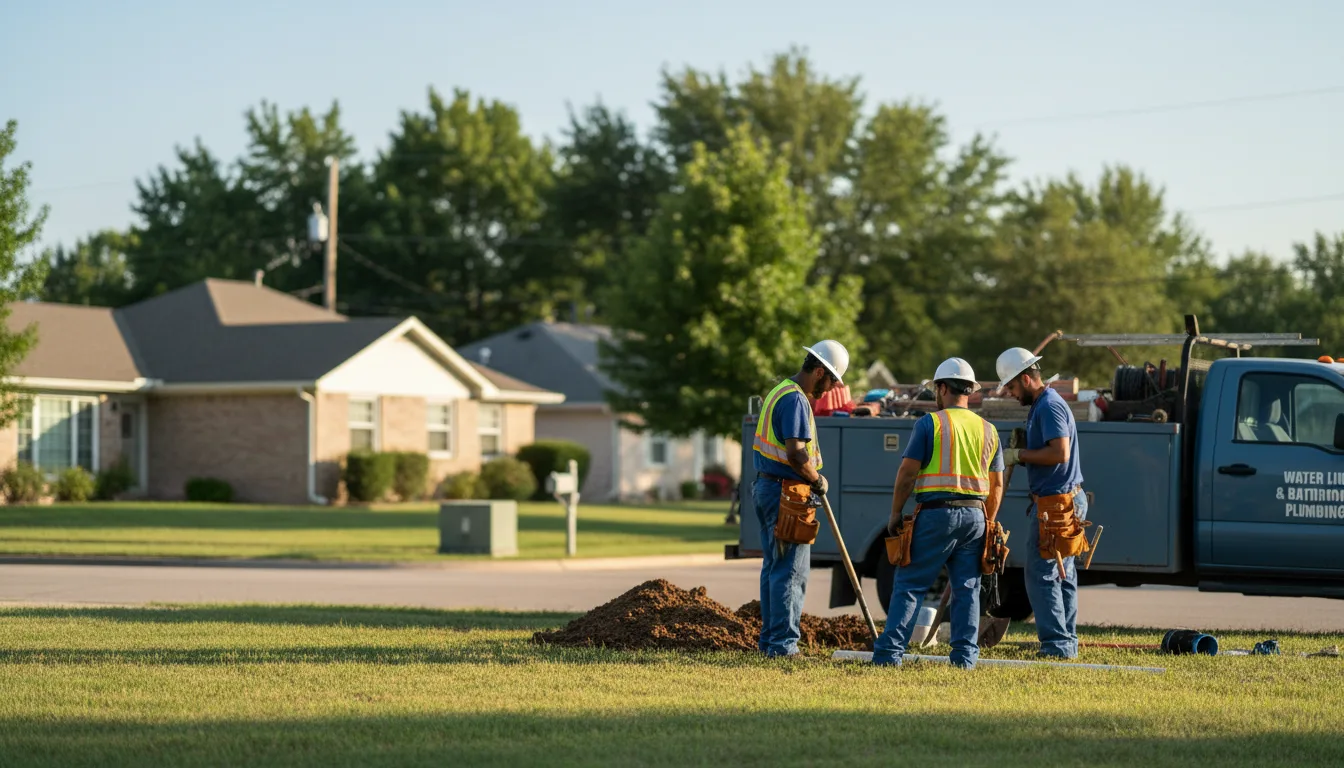 Residential water line and bathroom plumbing service in Call, TX
